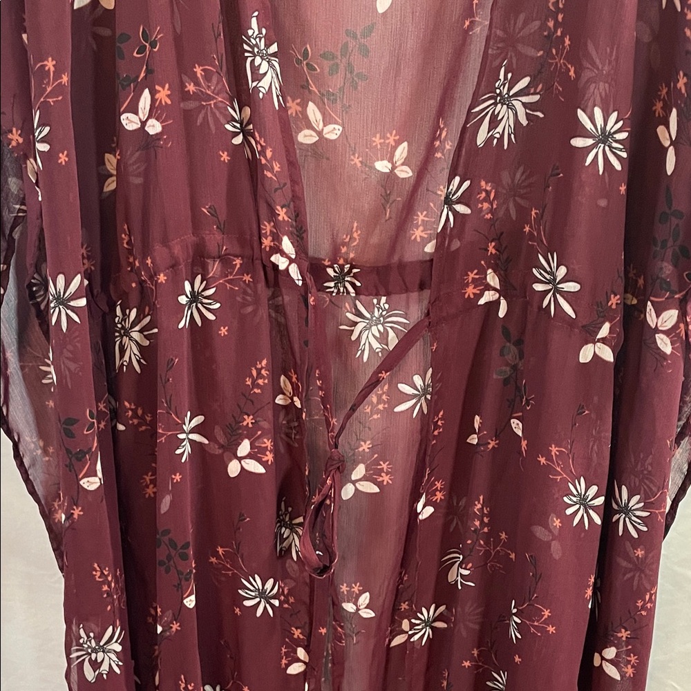 Free Press Burgundy Floral Kimono - Picture 10 of 10